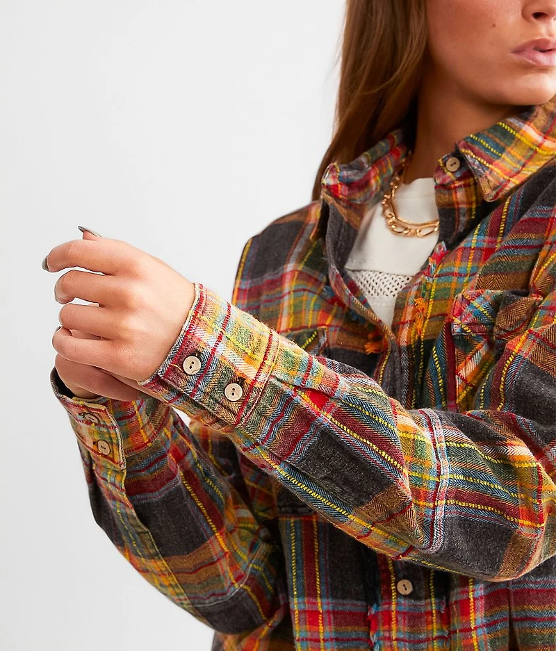 Frayed Flannel Boyfriend Shirt