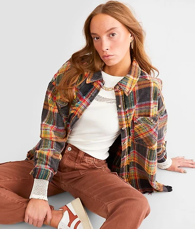 Frayed Flannel Boyfriend Shirt
