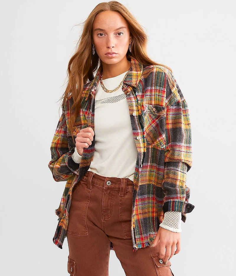 Frayed Flannel Boyfriend Shirt