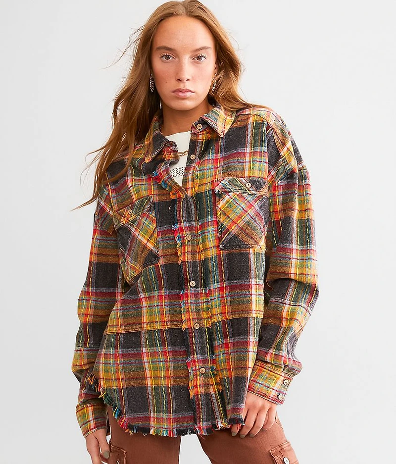 Frayed Flannel Boyfriend Shirt