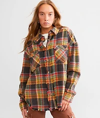 Frayed Flannel Boyfriend Shirt