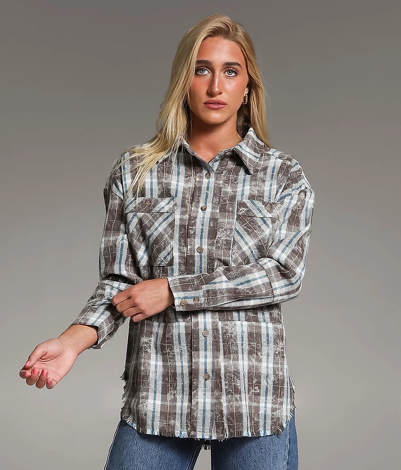 Washed Flannel Boyfriend Shirt