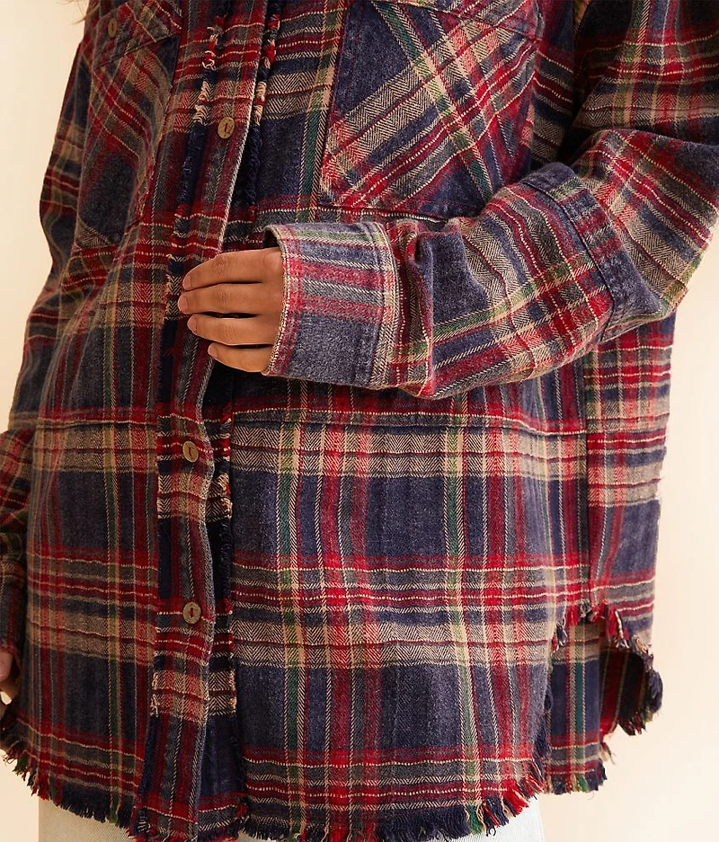 Washed Flannel Boyfriend Shirt