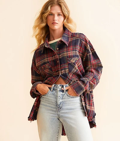 Washed Flannel Boyfriend Shirt