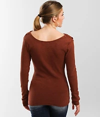Washed V-Neck Top
