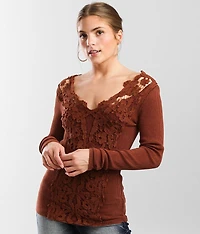 Washed V-Neck Top