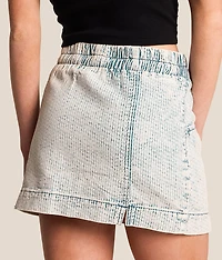 Textured Denim Mini Skirt