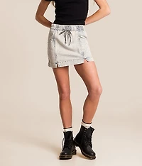 Textured Denim Mini Skirt