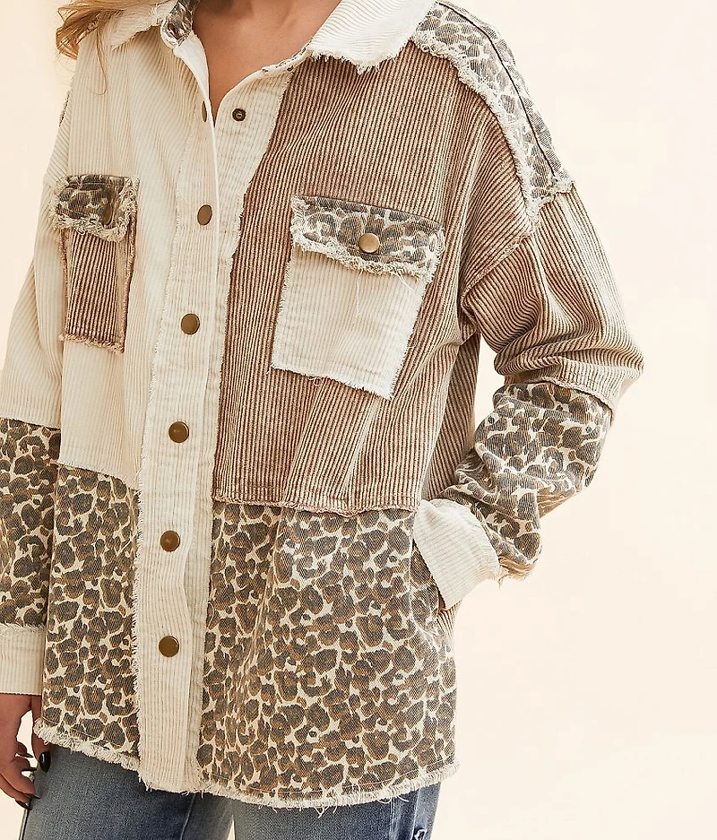 Pieced Corduroy Shacket