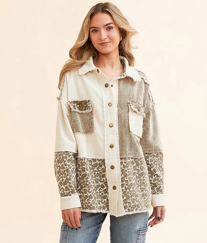 Pieced Corduroy Shacket