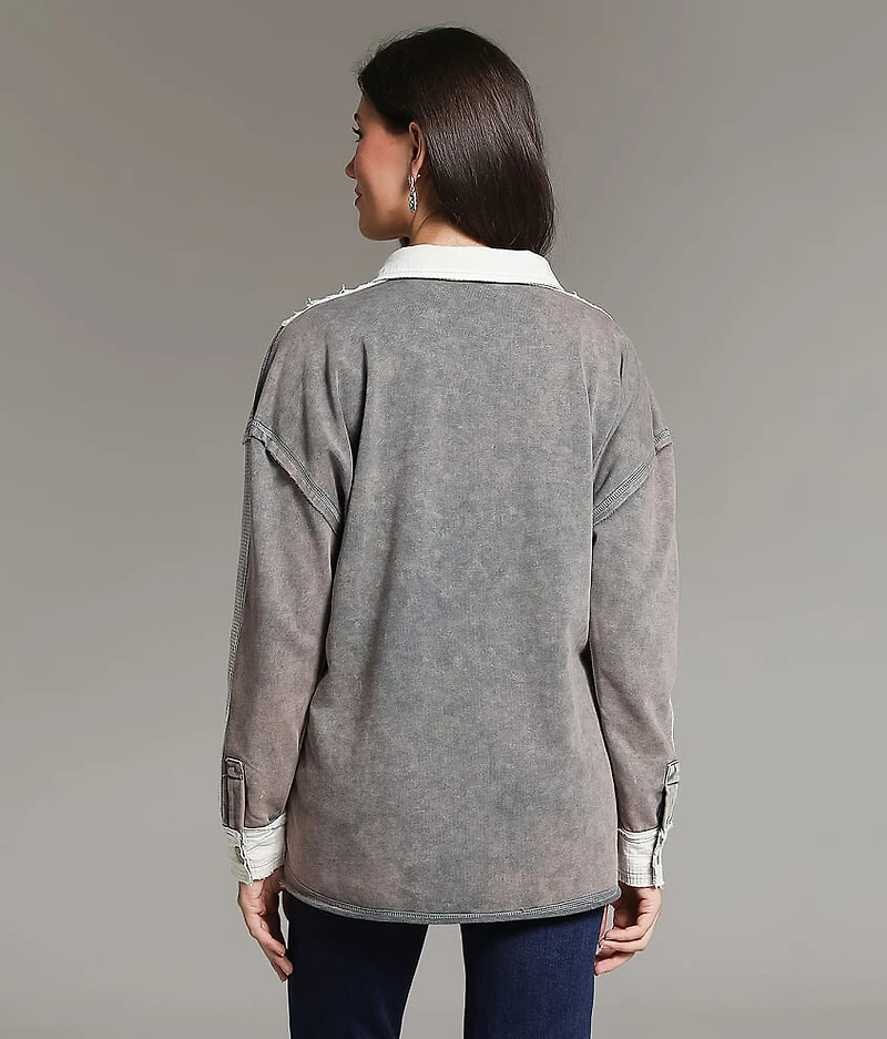 Washed Waffle Knit Shirt