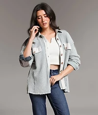 Washed Waffle Knit Shirt