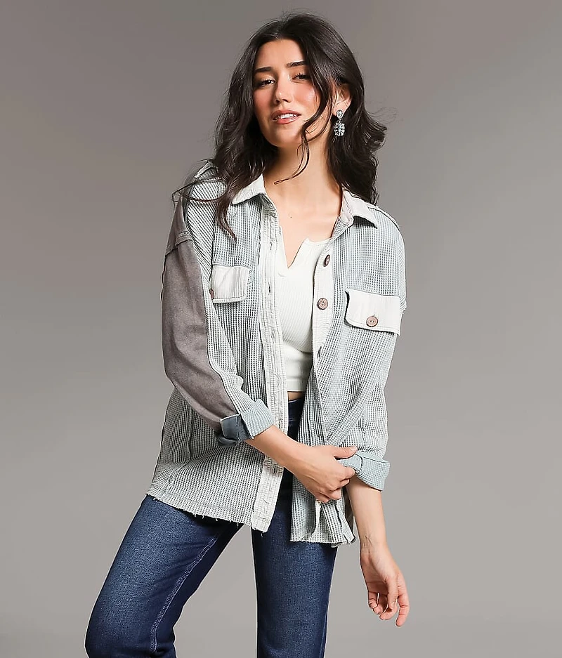 Washed Waffle Knit Shirt