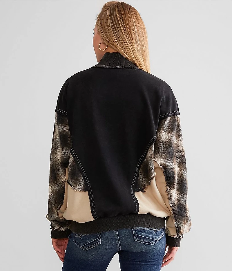 Pieced Plaid Jacket