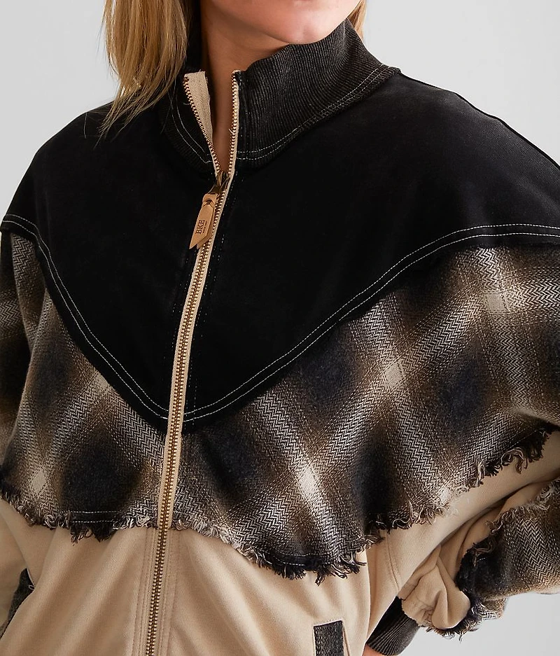Pieced Plaid Jacket