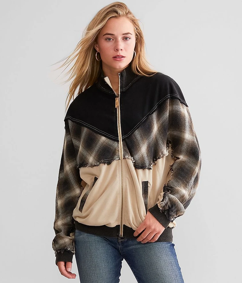 Pieced Plaid Jacket