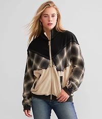 Pieced Plaid Jacket
