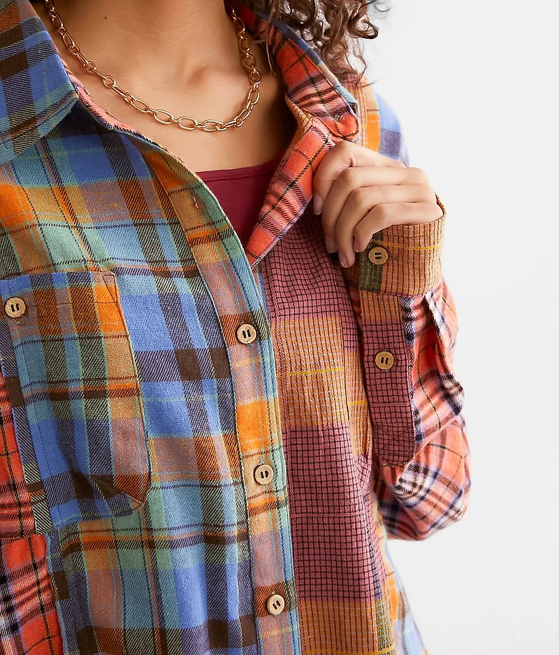 Mixed Plaid Shirt