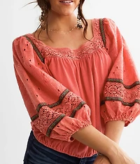 Square Neck Crochet Top