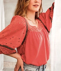 Square Neck Crochet Top