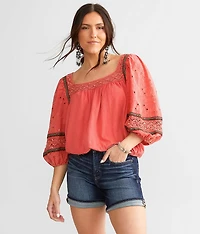 Square Neck Crochet Top