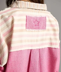 Striped Raw Edge Shirt