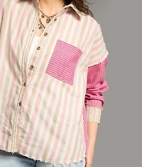 Striped Raw Edge Shirt