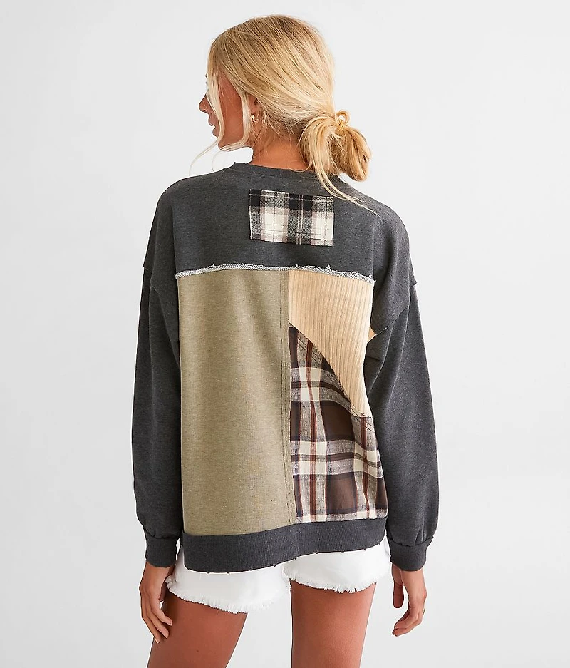 Mixed Plaid Pullover