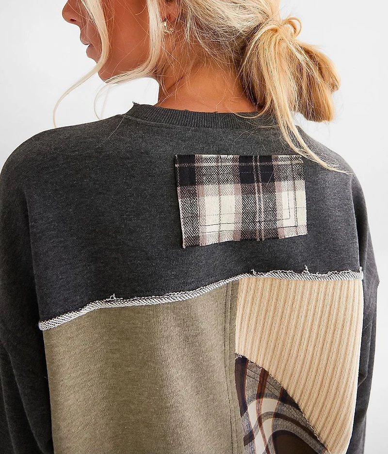 Mixed Plaid Pullover