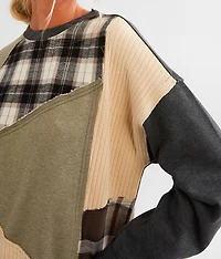 Mixed Plaid Pullover