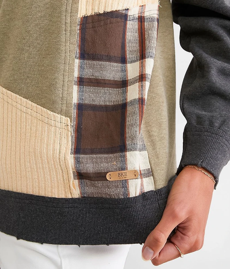 Mixed Plaid Pullover