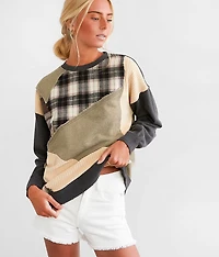 Mixed Plaid Pullover