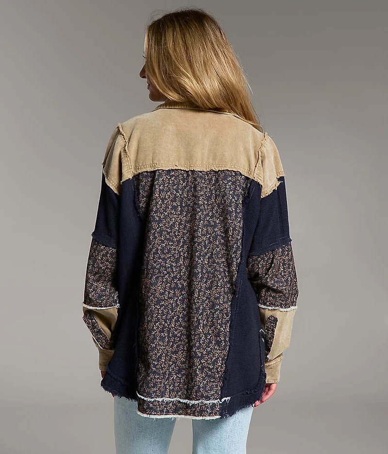 Pieced Floral Shacket