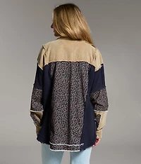 Pieced Floral Shacket