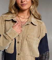 Pieced Floral Shacket