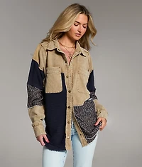 Pieced Floral Shacket