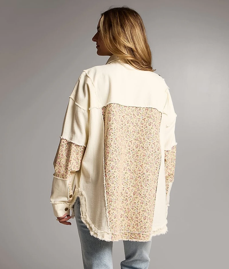 Pieced Floral Shacket