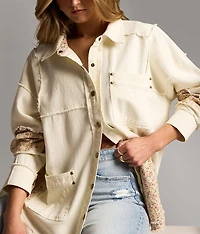 Pieced Floral Shacket