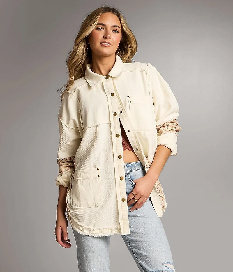 Pieced Floral Shacket