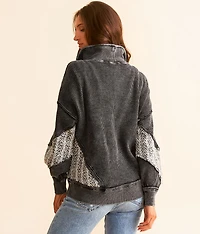 Quarter Zip Pieced Pullover