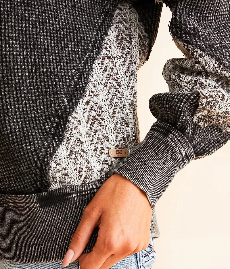 Quarter Zip Pieced Pullover