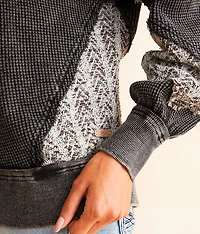 Quarter Zip Pieced Pullover