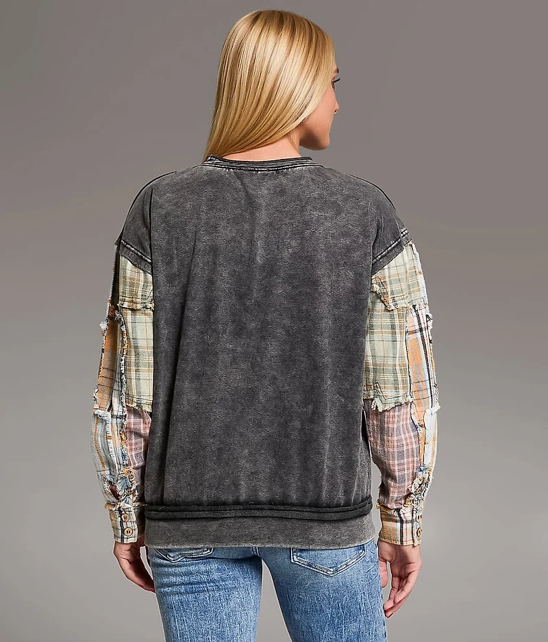 Pieced Plaid Pullover