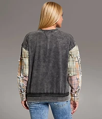 Pieced Plaid Pullover