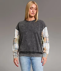 Pieced Plaid Pullover