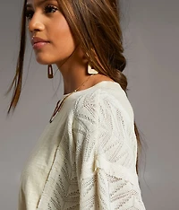 Pieced Raw Edge Lace Top