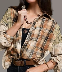 Frayed Flannel Boyfriend Shirt