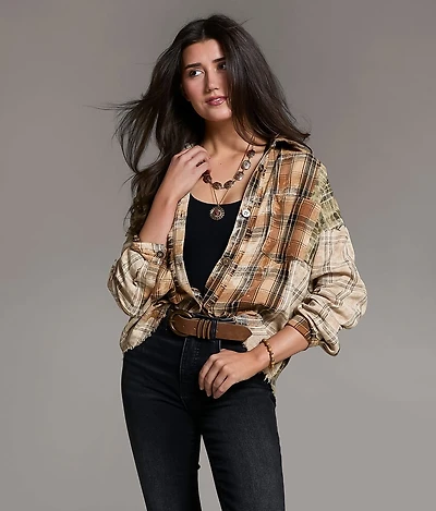 Frayed Flannel Boyfriend Shirt