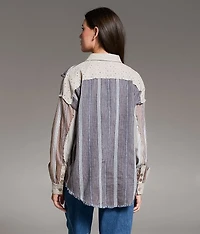 Frayed Mixed Media Shirt