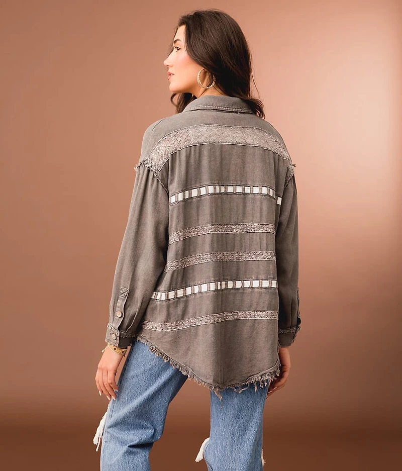 Lace Trim Shacket